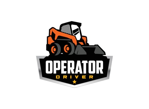 Skid steer logo vector for construction company. Heavy equipment template vector illustration for your brand.