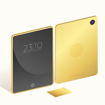 Luxury Golden Tablet Case Mock Up vector
