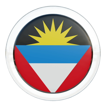 Antigua and Barbuda 3d textured glossy circle flag png