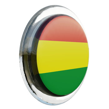 Bolivia Left View 3d textured glossy circle flag png