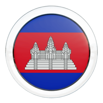 Cambodia 3d textured glossy circle flag png