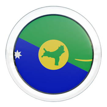 Christmas Island 3d textured glossy circle flag png