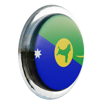 Christmas Island Left View 3d textured glossy circle flag png