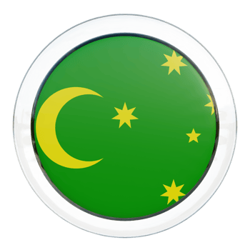 Cocos Keeling Islands 3d textured glossy circle flag png