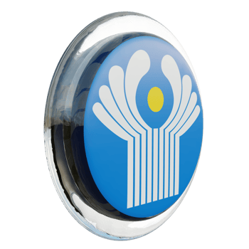 Commonwealth of Independent States Left View 3d textured glossy circle flag png