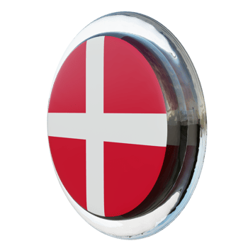 Denmark Right View 3d textured glossy circle flag png