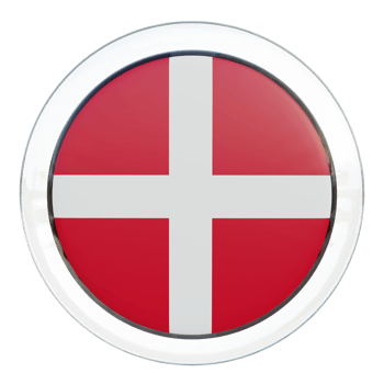 Denmark 3d textured glossy circle flag png