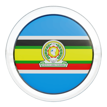 East African Community 3d textured glossy circle flag png