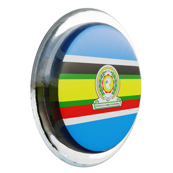 East African Community Left View 3d textured glossy circle flag png