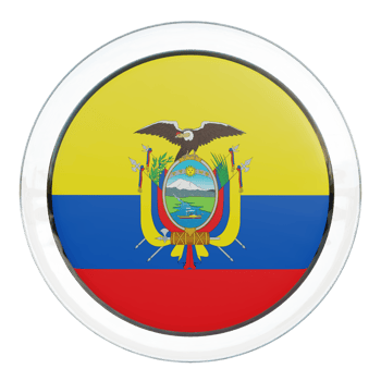 Ecuador 3d textured glossy circle flag png