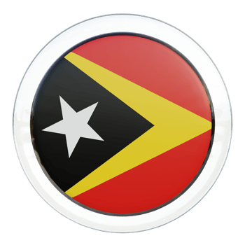 East Timor 3d textured glossy circle flag png
