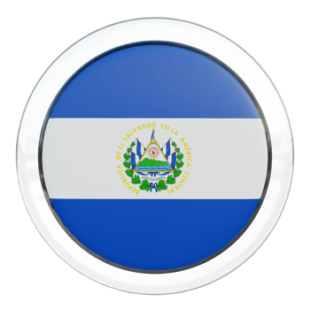 El Salvador 3d textured glossy circle flag png
