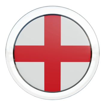 England 3d textured glossy circle flag png