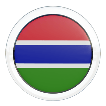 Gambia 3d textured glossy circle flag png