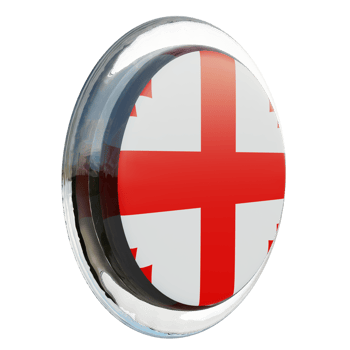 Georgia Left View 3d textured glossy circle flag png