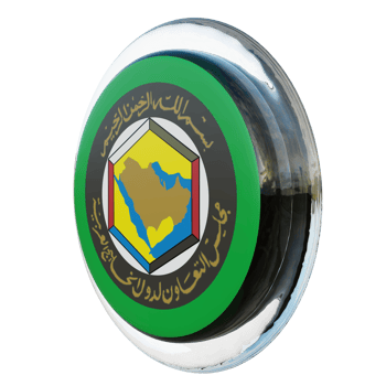 Gulf Cooperation Council Right View 3d textured glossy circle flag png
