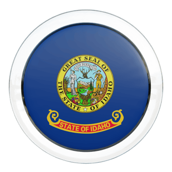 Idaho 3d textured glossy circle flag png