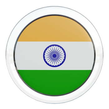 India 3d textured glossy circle flag png