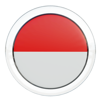 Indonesia 3d textured glossy circle flag png