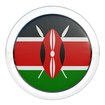 Kenya 3d textured glossy circle flag png