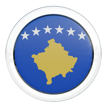 Kosovo 3d textured glossy circle flag png