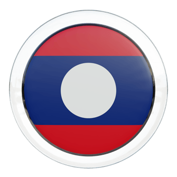 Laos 3d textured glossy circle flag png