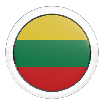 Lithuania 3d textured glossy circle flag png