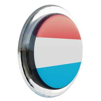 Luxembourg Left View 3d textured glossy circle flag png