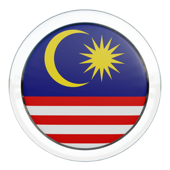 Malaysia 3d textured glossy circle flag png