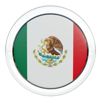 Mexico 3d textured glossy circle flag png