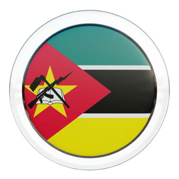Mozambique 3d textured glossy circle flag png