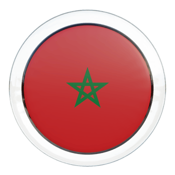 Morocco 3d textured glossy circle flag png