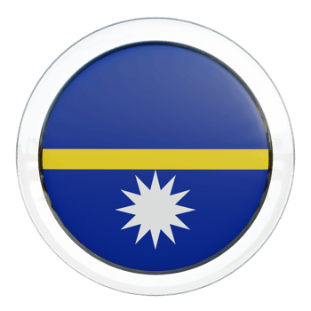 Nauru 3d textured glossy circle flag png