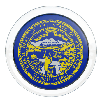 Nebraska 3d textured glossy circle flag png
