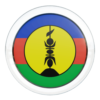 New Caledonia 3d textured glossy circle flag png