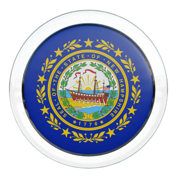 New Hampshire 3d textured glossy circle flag png
