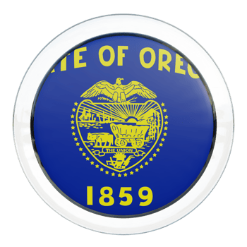 Oregon 3d textured glossy circle flag png