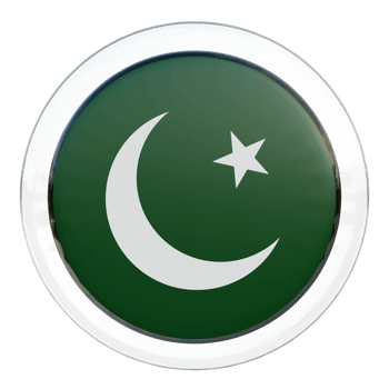 Pakistan 3d textured glossy circle flag png