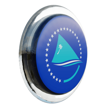 Pacific Community Left View 3d textured glossy circle flag png