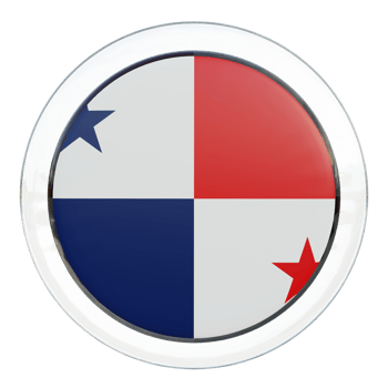 Panama 3d textured glossy circle flag png