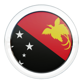 Papua New Guinea 3d textured glossy circle flag png