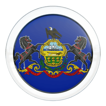 Pennsylvania 3d textured glossy circle flag png