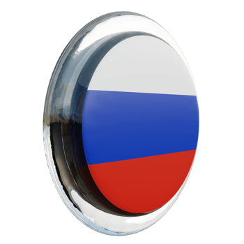 Russia Left View 3d textured glossy circle flag png