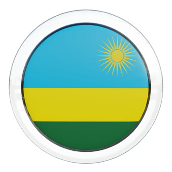 Rwanda 3d textured glossy circle flag png