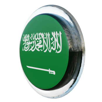 Saudi Arabia Right View 3d textured glossy circle flag png