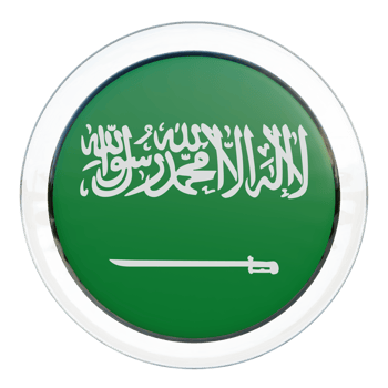 Saudi Arabia 3d textured glossy circle flag png