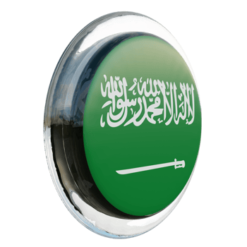 Saudi Arabia Left View 3d textured glossy circle flag png