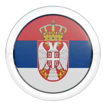 Serbia 3d textured glossy circle flag png
