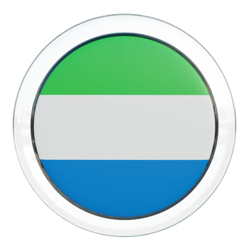 Sierra Leone 3d textured glossy circle flag png