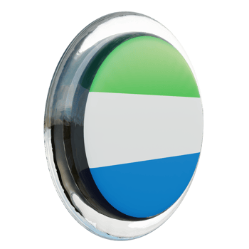 Sierra Leone Left View 3d textured glossy circle flag png